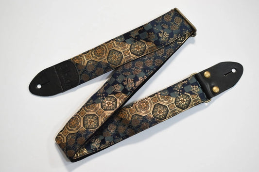 Kyoto Kinran Guitar/Bass Strap (Green & Gold)