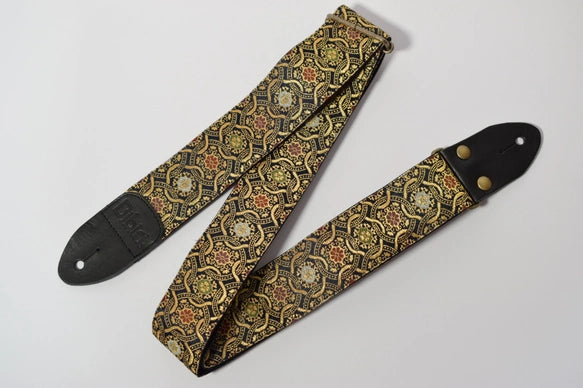 Kyoto Kinran Guitar/Bass Strap (Gold & Black)